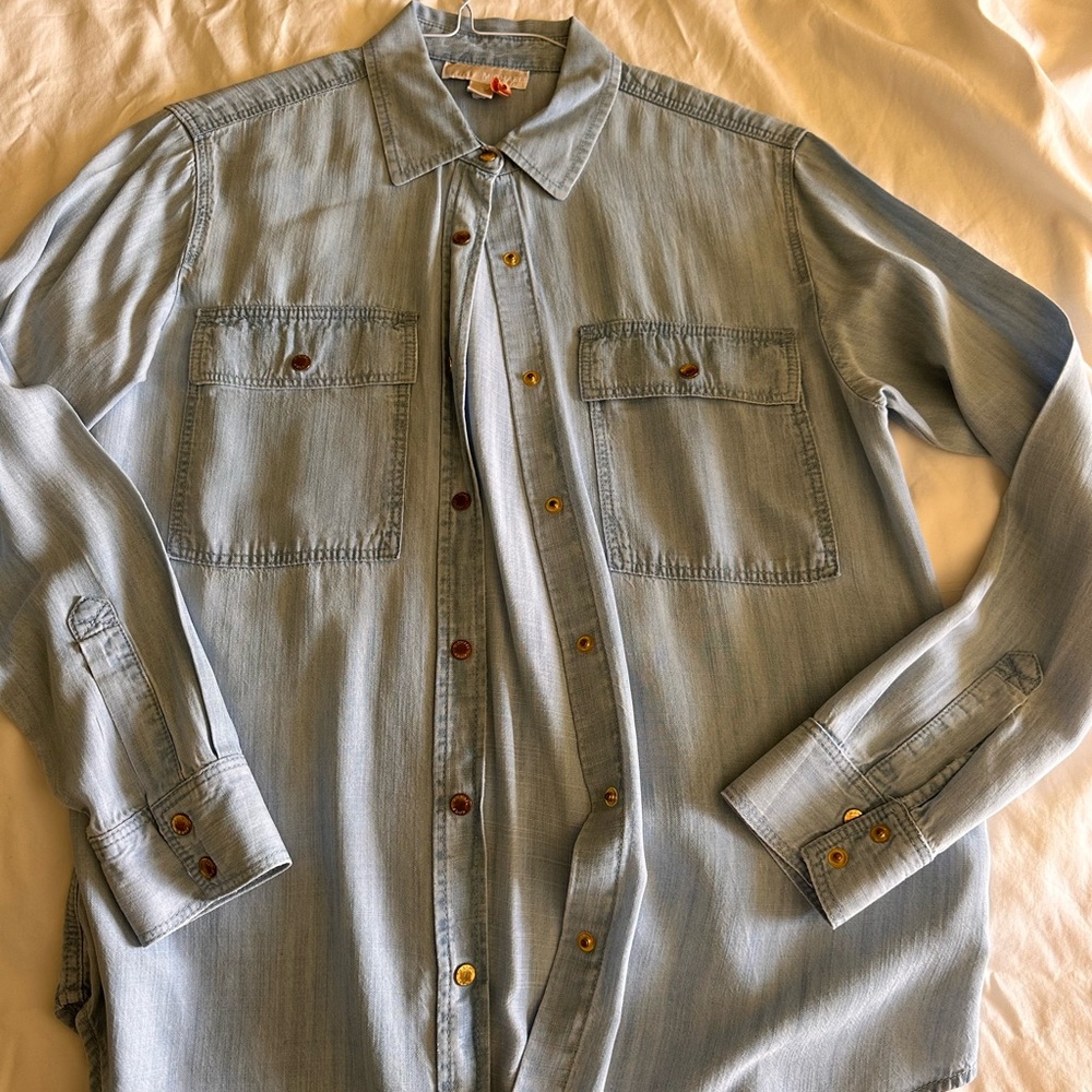 MICHAEL Michael Kors Denim Blue Button Down Shirt